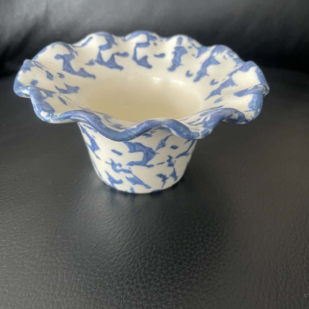 Vintage Spongeware Votive/ Candle Holder - Picture 3 of 6